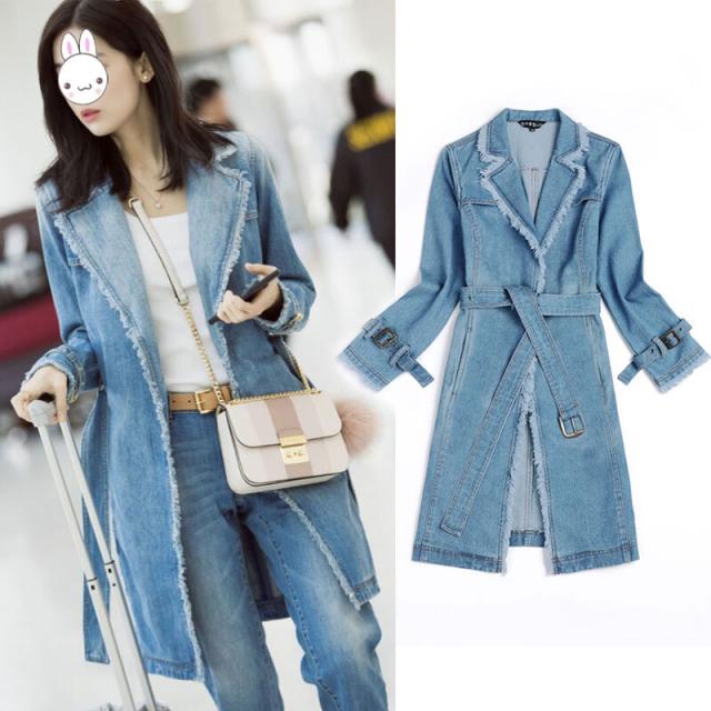 セットアップ デニム ジャケット コート アウター Gジャン ロングコート 膝丈 ひざ丈 袖あり 長袖 襟付き ストレート ベルト ウエストマーク デニム ブルーデニム かわいい 大人可愛い きれいめ シンプル カジュアル 大人 上品 おしゃれ かっこいい こなれ感 ラフ キュート