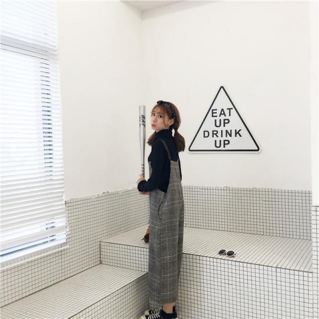セットアップ サロペット ストレートパンツ クロップドパンツ アンクル丈 ストレート かわいい 大人可愛い きれいめ シンプル カジュアル 大人 上品 おしゃれ レトロ 大人女子 こなれ感 ラフ マニッシュ ラブリー キュート ガーリー ルーズ 個性的 モダン チェック柄_6