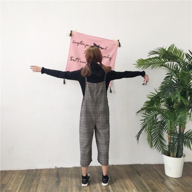 セットアップ サロペット ストレートパンツ クロップドパンツ アンクル丈 ストレート かわいい 大人可愛い きれいめ シンプル カジュアル 大人 上品 おしゃれ レトロ 大人女子 こなれ感 ラフ マニッシュ ラブリー キュート ガーリー ルーズ 個性的 モダン チェック柄_8