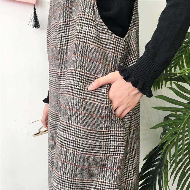 セットアップ サロペット ストレートパンツ クロップドパンツ アンクル丈 ストレート かわいい 大人可愛い きれいめ シンプル カジュアル 大人 上品 おしゃれ レトロ 大人女子 こなれ感 ラフ マニッシュ ラブリー キュート ガーリー ルーズ 個性的 モダン チェック柄_9