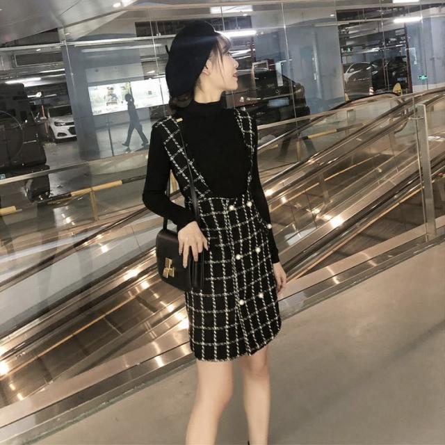 ワンピース セットアップ ミニスカート フレアスカート フレアワンピース ミニ ミニ丈 ひざ丈 膝上 袖あり 長袖 ハイネック タートルネック フレア タイト レース 上下セット 2点セット かわいい 大人可愛い きれいめ カジュアル 大人 上品 おしゃれ レトロ 大人女子 ラブリー_4