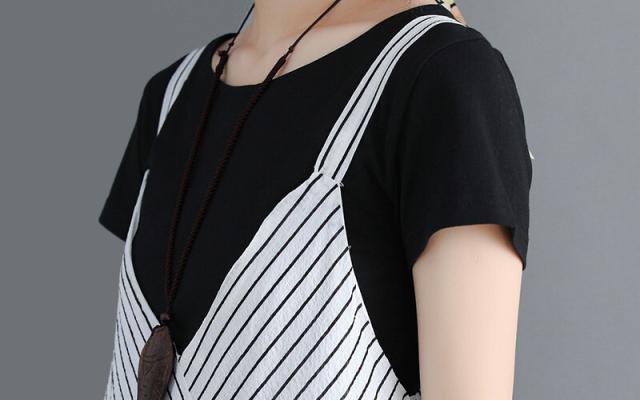 オールインワン パンツ レデイース サロペット オーバーオール つなぎ ワイドレッグ ロング丈 袖なし ノースリーブ Vネック かわいい 大人可愛い きれいめ シンプル カジュアル 大人 上品 おしゃれ レトロ ラブリー キュート フォーマル とろみ感 抜け感 ストライプ 春 夏_10