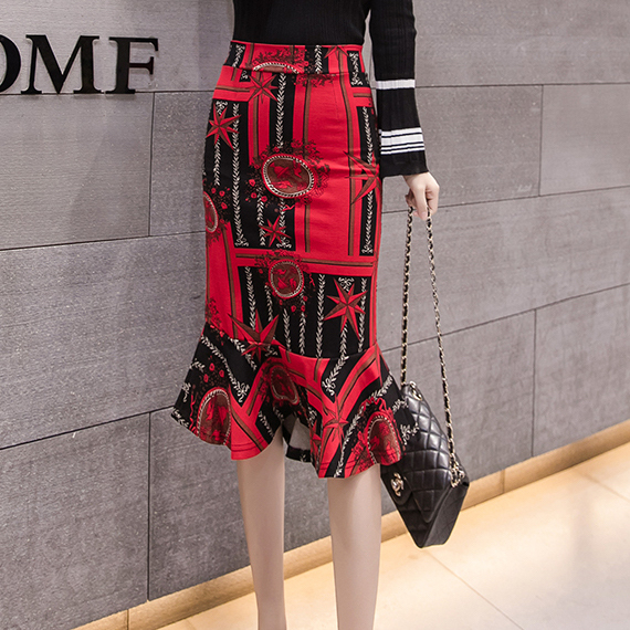 レッドマーメイドスカート スカート 膝下 マーメイド かわいい 大人可愛い きれいめ シンプル カジュアル 大人 上品 おしゃれ お洒落 かっこいい レトロ 大人可愛い 大人女子 こなれ感 ラフ ラブリー キュート ガーリー 個性的 セクシー エレガント 主役級 存在感 フォーマル