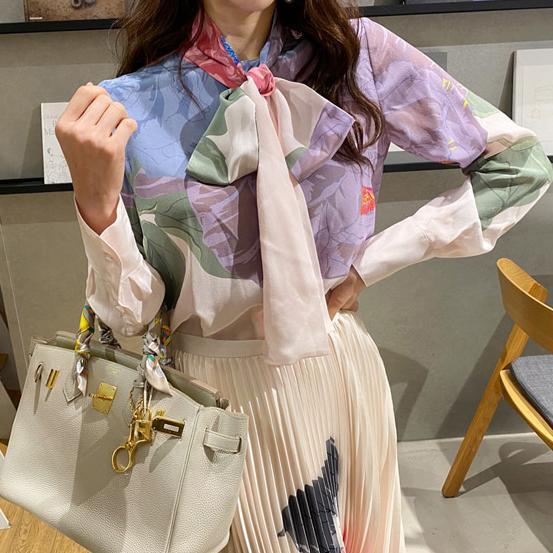 トップス スカート ブラウス ロングスカート プリーツスカート ロング丈 長袖 襟付き フレア セミフレア レース リボン かわいい 大人可愛い きれいめ シンプル トップス スカート ブラウス ロングスカート プリーツスカート
