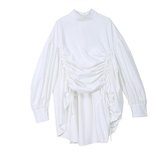 ドロスト スタンドカラー オーバーサイズ ブラウス ゆったり トップス