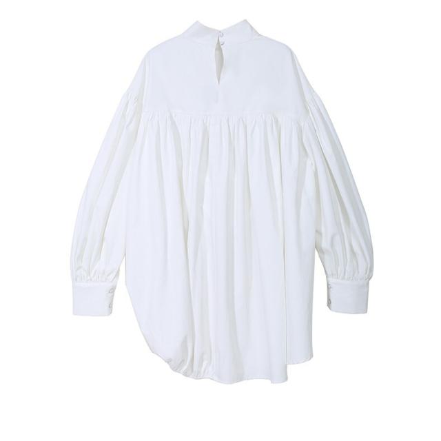 ドロスト スタンドカラー オーバーサイズ ブラウス ゆったり トップス