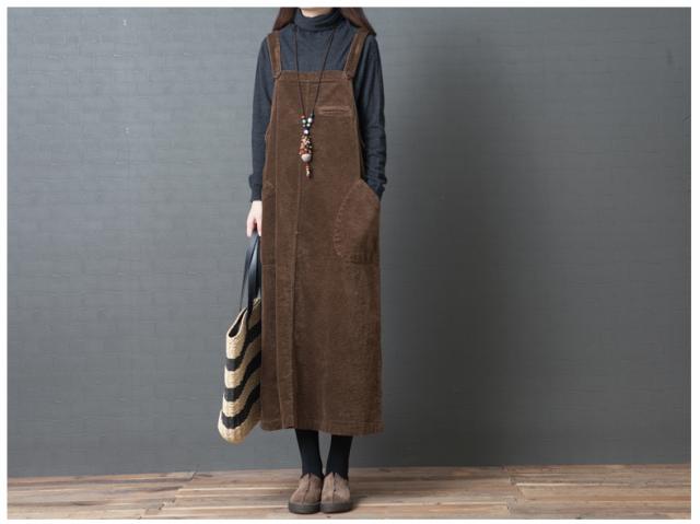 コーデュロイ サロペット スカート ジャンパースカート ジャンスカ