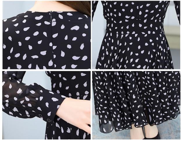 ドット シャーリング ワンピース フレアワンピース ロング ロング丈