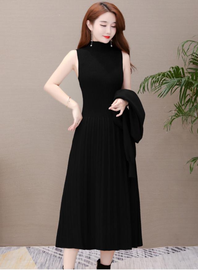 ワンピース フレアワンピース 袖なし 袖あり ノースリーブ 長袖