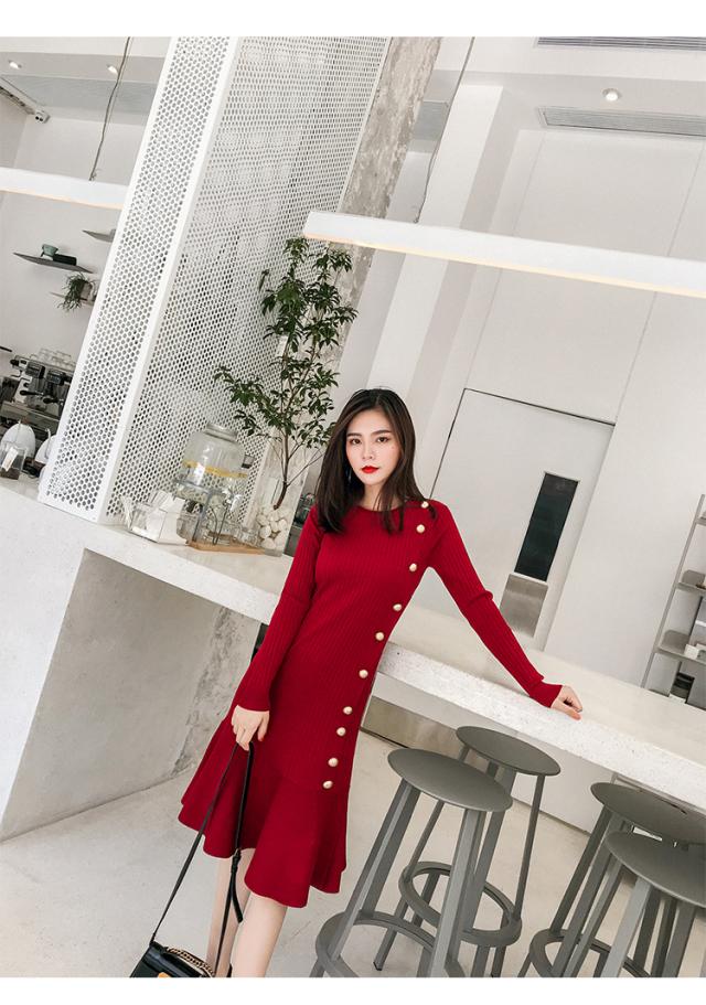 ワンピース 膝丈 ひざ丈 膝下 袖あり 長袖 襟なし フレア セミフレア タイト 細身 ニット かわいい 大人可愛い きれいめ シンプル カジュアル 大人 上品 おしゃれ お洒落 かっこいい レトロ 大人可愛い 大人女子 こなれ感 ラブリー キュート ガーリー セクシー 主役級 存在感 ワンピース 膝丈 ひざ丈 膝下 袖あり 長袖 襟なし フレア セミフレア