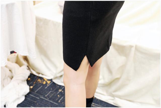 切り替え袖 カシュクール ニットワンピース ミニドレス キャバ ワンピ