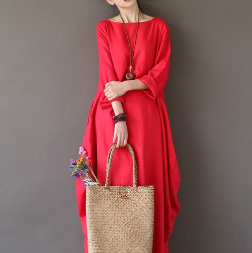 ワンピース カラードレス ロングドレス ロング ロング Uネック ラウンドネック 丈 マキシ マキシ丈 9分丈 アンクル丈 袖あり 7分袖 七分袖 長袖 襟なし かわいい 大人可愛い きれいめ シンプル カジュアル 大人 上品 おしゃれ お洒落 かっこいい アジアン エスニック ワンピース カラードレス ロングドレス ロング ロング Uネック