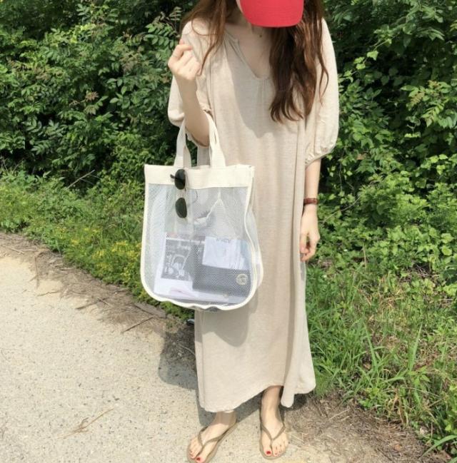 ワンピース ワンピドレス 膝下 ロング ロング丈 袖あり 半袖 Vネック