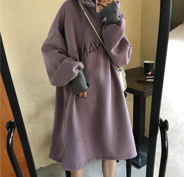 ロングセータードレス ワンピース 厚手 秋 冬 フェイクツーピース