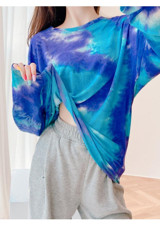 タイダイ染 ゆったり スウェット カットソー トップス プルオーバー