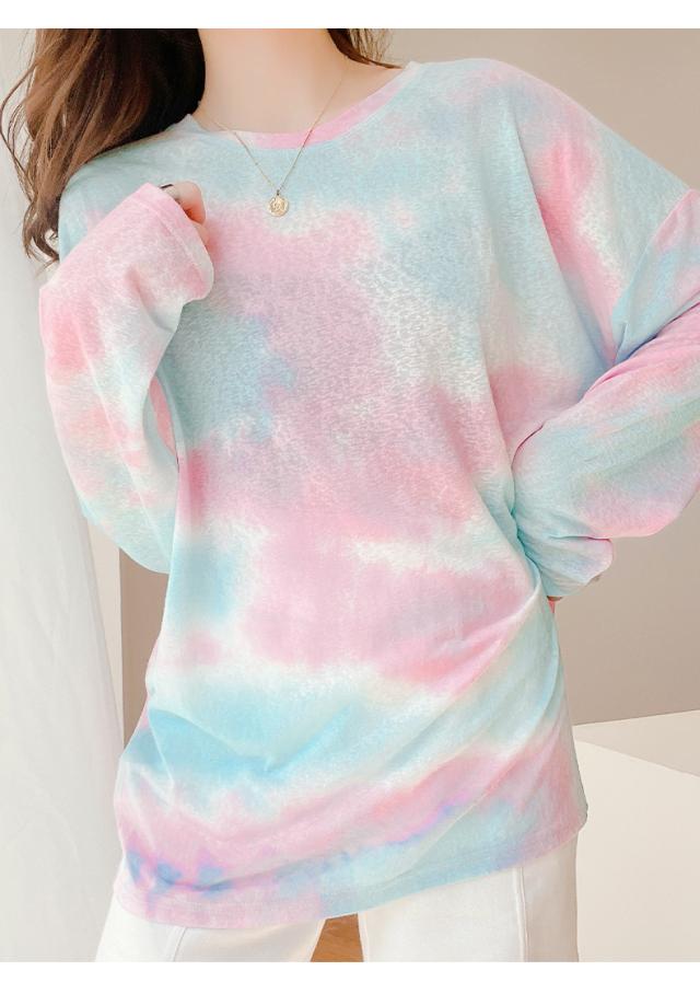 タイダイ染 ゆったり スウェット カットソー トップス プルオーバー
