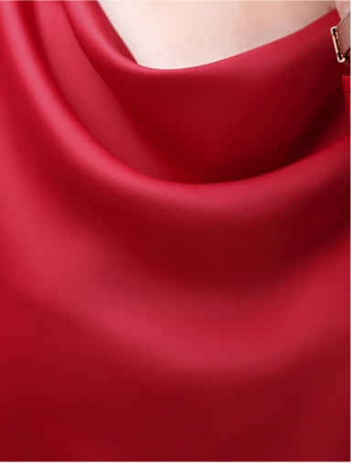 きれいめ 上品 ドレープ ブラウス トップス プルオーバー 袖あり 長袖