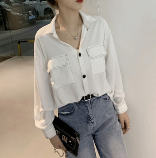 トップス シャツ ブラウス 白シャツ 白トップス 袖あり 長袖 Vネック 襟付き 前開き かわいい 大人可愛い きれいめ シンプル カジュアル 大人 上品 おしゃれ お洒落 かっこいい エスニック エキゾチック 大人可愛い 大人女子 こなれ感 ラフ メンズライク マニッシュ