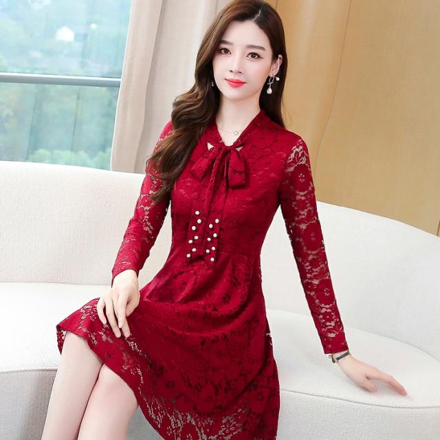 総レース パーティードレス パーティドレス 結婚式ドレス 結婚式のドレス ミニドレス キャバドレス キャバ嬢ドレス ミニ ミニ丈 膝上 袖あり 長袖 Aライン レース リボン ハイウエスト 透け感 シースルー かわいい 大人可愛い きれいめ 大人 上品 おしゃれ 大人女子 ラブリー