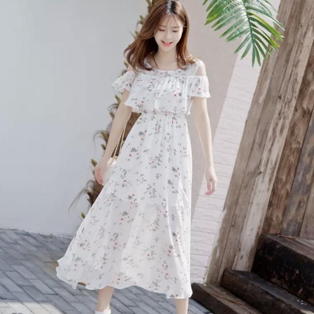 ワンピース フレアワンピース ミモレ ミモレ丈 袖あり 半袖 オフ