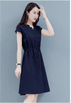 スキッパー ウエスト ドローコード ワンピース シャツワンピース 膝丈 ひざ丈 袖あり フレンチスリーブ Vネック Aライン ウエストリボン シャーリング かわいい 大人可愛い きれいめ シンプル カジュアル 大人 上品 おしゃれ 大人女子 こなれ感 ラブリー エレガント スキッパー ウエスト ドローコード ワンピース シャツワンピース 膝丈