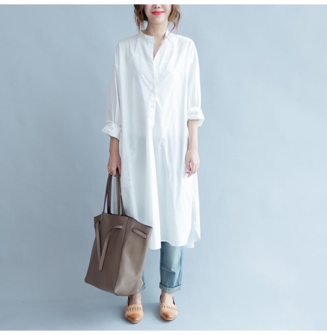 ワンピース シャツ ブラウス 白シャツ シャツワンピース 膝丈 ひざ丈 袖あり 長袖 襟付き Aライン ポケット 薄手 かわいい 大人可愛い きれいめ シンプル カジュアル 大人 上品 おしゃれ 大人女子 こなれ感 ラフ 個性的 クール モード系 エレガント モダン とろみ感 抜け感