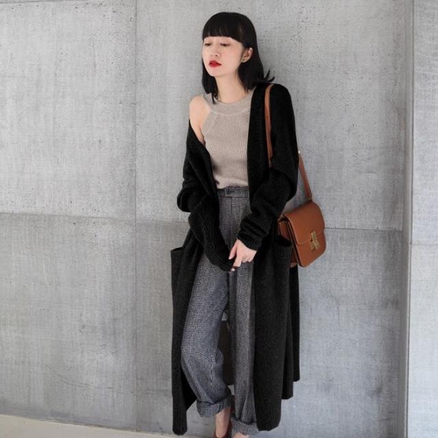 トップス アウター カーディガン ロング ロング丈 袖あり 長袖 Vネック 襟なし もこもこ モコモコ ウール 厚手 かわいい 大人可愛い きれいめ シンプル カジュアル 大人 おしゃれ お洒落 かっこいい アジアン エスニック 大人女子 こなれ感 ラフ 無地 秋 冬 10代 20代 30代