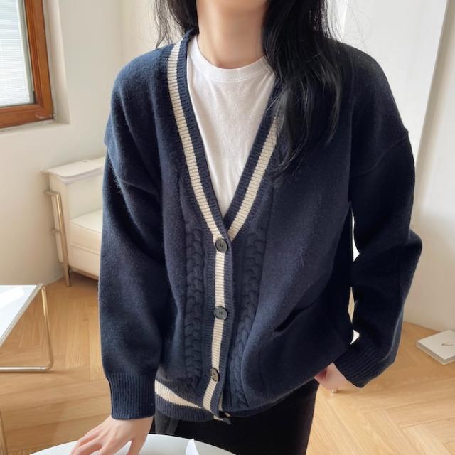 トップス ニットソー セーター カーディガン 袖あり 長袖 Vネック 襟なし 前開き 綿 かわいい 大人可愛い シンプル カジュアル 大人 おしゃれ お洒落 かっこいい 大人女子 ラフ ボーイッシュ 無地 秋 冬 10代 20代 レディース 女性用 オフィス OL 通勤 学生 通学 デート