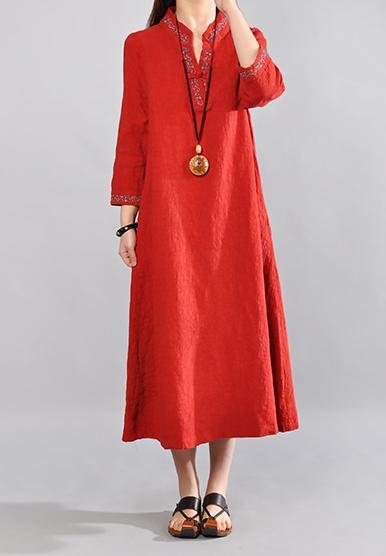 ワンピース ニットソー ニットワンピ ロング丈 長袖 Uネック フレア