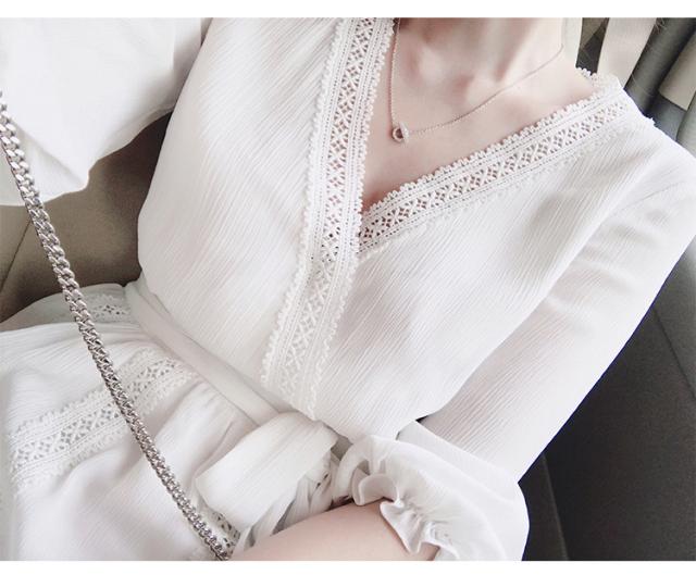 カシュクール レース ミニ ワンピース フレアワンピース ミニ丈 膝上