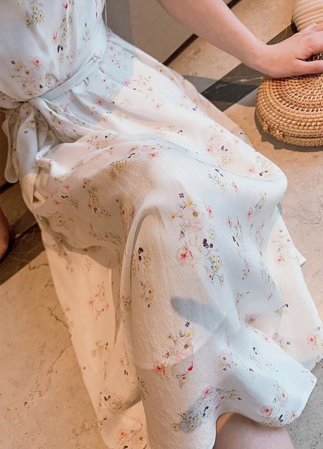 ノースリーブ ウエストリボン レース ワンピース フレアワンピース