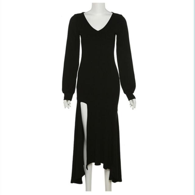 セクシー スリットスカート ワンピース フレアワンピース ワンピドレス