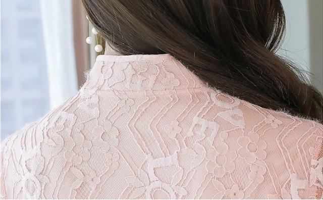 チャイナボタン レース フレア ドレス ワンピース パーティードレス パーティドレス 結婚式ドレス 結婚式のドレス ロング ロング丈 マキシ マキシ丈 袖あり 長袖 ハイネック マオカラー Aライン プリーツ 刺繍 シフォン ハイウエスト 透け感 シースルー かわいい 大人可愛い_13