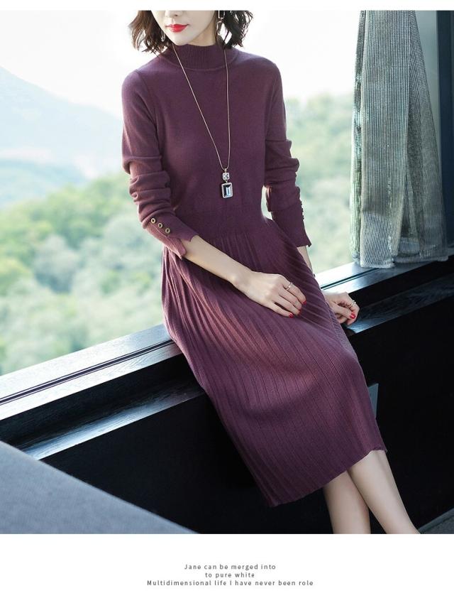 大人女子プリーツ切り替えワンピース ガーリー フェミニン 膝下 ミディアム丈 袖あり 長袖 レース かわいい 大人可愛い きれいめ シンプル カジュアル 大人 上品 おしゃれ お洒落 大人可愛い 大人女子 キュート ガーリー ルーズ 個性的 主役級 とろみ感 抜け感 無地 春 秋 冬 大人女子プリーツ切り替えワンピース ガーリー フェミニン 膝下