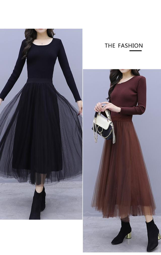 ガーリーチュールワンピース 膝丈 ひざ丈 膝上 袖あり 長袖 ラウンドネック 襟なし フレア チュール かわいい 大人可愛い きれいめ シンプル カジュアル 大人 上品 おしゃれ お洒落 大人可愛い 大人女子 こなれ感 ラフ キュート ガーリー ルーズ 個性的 主役級 とろみ感 ガーリーチュールワンピース 膝丈 ひざ丈 膝上 袖あり 長袖 ラウンド