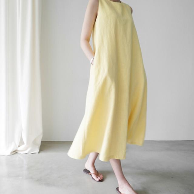 ロングワンピース ワンピース ロング丈 袖なし ノースリーブ ラウンドネック フレア Aライン かわいい 大人可愛い きれいめ シンプル カジュアル おしゃれ お洒落 レトロ こなれ感 ラフ とろみ感 抜け感 無地 春 夏 10代 20代 30代 40代 女性用 デート お出かけ 女子会 休日