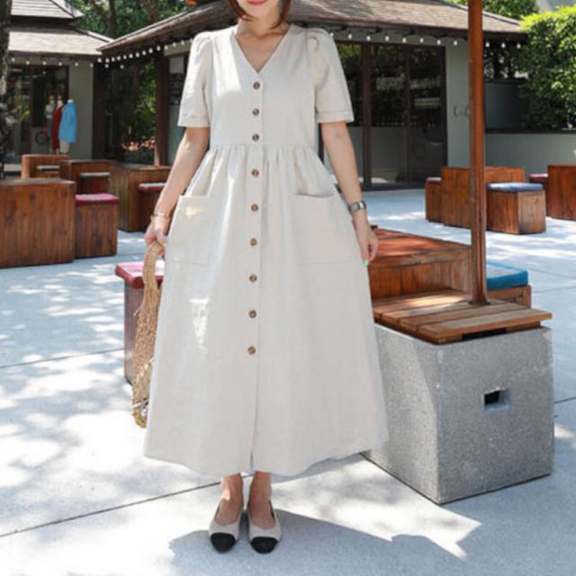 ワンピース シャツワンピ ロング丈 袖あり 半袖 Vネック フロントボタン かわいい 大人可愛い きれいめ シンプル カジュアル 大人 上品 おしゃれ レトロ 大人女子 こなれ感 ラフ 春 夏 10代 20代 30代 40代 女性用 オフィス 学生 デート お出かけ 女子会 休日 リゾート 旅行