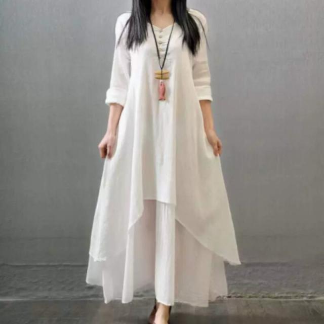 ロングワンピース ワンピース ロング丈 袖あり 長袖 Aライン ウエストリボン かわいい 大人可愛い きれいめ シンプル カジュアル 大人 上品 おしゃれ レトロ ラフ エレガント とろみ感 抜け感 無地 春 夏 10代 20代 30代 40代 女性用 デート お出かけ 女子会 休日 リゾート