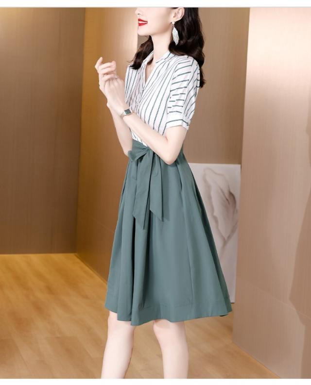 ワンピース シャツワンピース フレアワンピース 膝丈 ひざ丈 袖あり