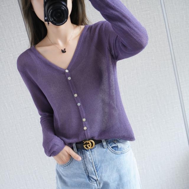 サマーニット カーディガン トップス アウター ショート ショート丈 袖あり 長袖 萌袖 Vネック 襟なし ストレート リブ 前開き リブニット 編み込み 透け感 かわいい 大人可愛い きれいめ シンプル カジュアル 大人 上品 おしゃれ 大人女子 こなれ感 ラブリー キュート 無地の通販は 6,823円