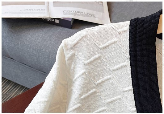 バイカラーカーディガン トップス デート ジャケット ニットソー