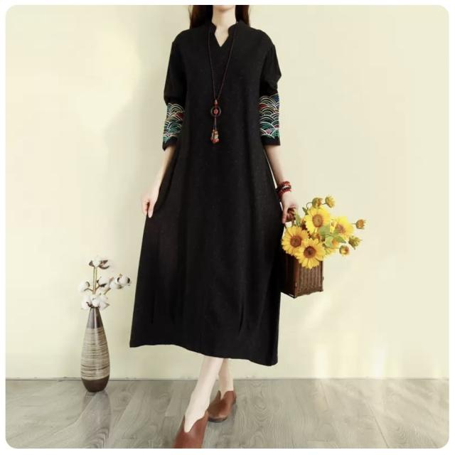 ワンピース フレアワンピース 膝丈 ひざ丈 袖あり 半袖 7分袖 七分袖