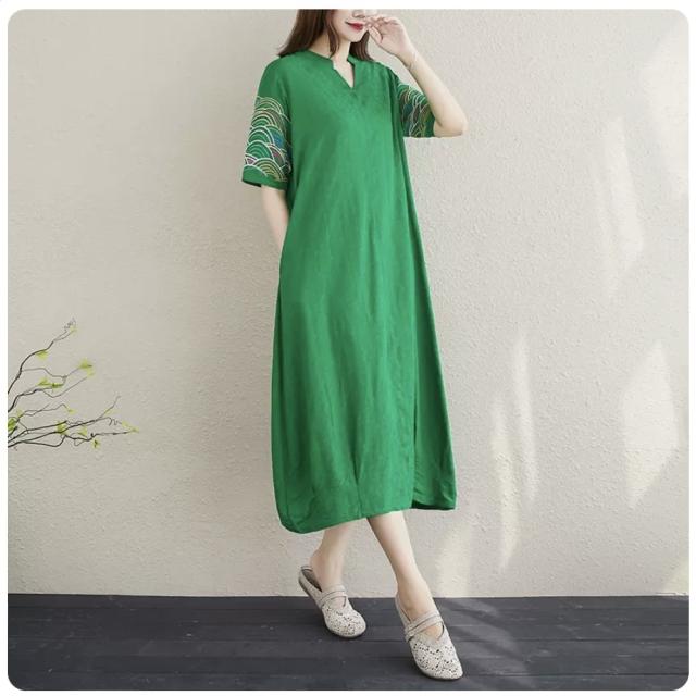 ワンピース フレアワンピース 膝丈 ひざ丈 袖あり 半袖 7分袖 七分袖