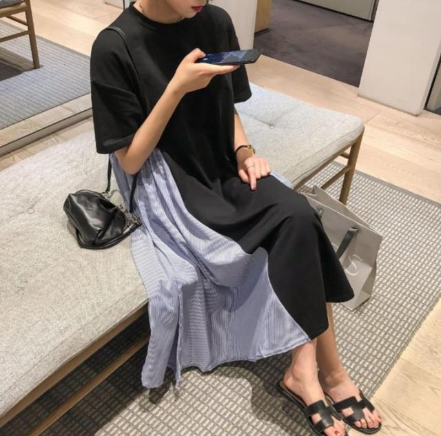 ワンピース ワンピドレス 膝下 ロング ロング丈 袖あり 半袖 ラウンドネック 襟なし Aライン 切り替えデザイン ドッキング 綿 かわいい 大人可愛い シンプル カジュアル 大人 おしゃれ お洒落 レトロ アジアン エスニック エキゾチック こなれ感 ラフ 個性的 無地 柄 ワンピース ワンピドレス 膝下 ロング ロング丈 袖あり 半袖 ラウンド