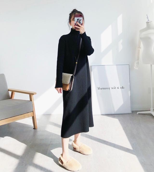 ワンピース ワンピドレス 膝下 ロング ロング丈 袖あり 長袖