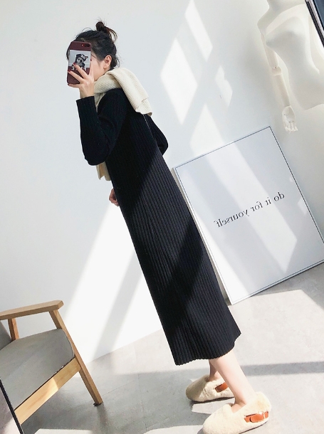 ワンピース ワンピドレス 膝下 ロング ロング丈 袖あり 長袖