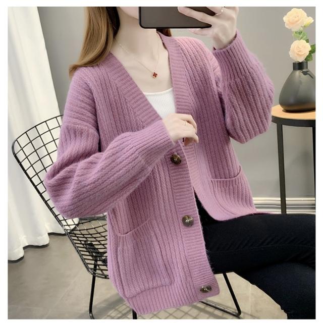 トップス カーディガン 袖あり 長袖 襟なし ワイド ふわふわ ポケット 前開き ニット かわいい 大人可愛い きれいめ シンプル カジュアル 大人 上品 おしゃれ 大人女子 こなれ感 ラフ ラブリー ルーズ エレガント とろみ感 抜け感 無地 秋 冬 10代 20代 30代 レディース