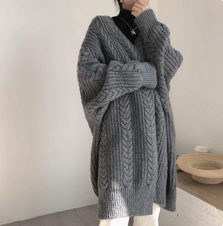トップス ニットソー カーディガン 上着 白トップス ロング ロング丈 ミディアム丈 袖あり 長袖 ボリューム袖 フレアスリーブ フレンチスリーブ 萌袖 襟なし フレア セミフレア 細身 ストレート ワイド Iライン スマート 前開き ケーブルニット 編み込み 伸縮性 ニット 厚手_1