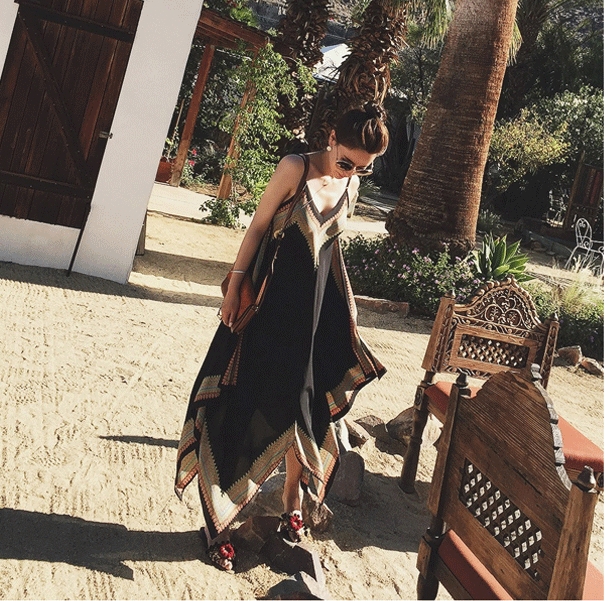 深Vネック キャミソール ワンピース キャミワンピ 膝下 ロング ロング