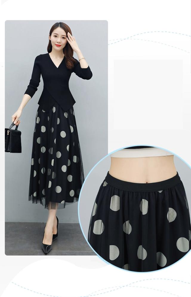 セットアップ 上下セット カシュクール トップス シフォン スカート カットソー フレアスカート 膝下 ロング ロング丈 袖あり 長袖 Vネック 襟なし フレア Aライン ドッキング ふわふわ ウエストゴム 透け感 2点セット ツーピース かわいい 大人可愛い きれいめ シンプル_12